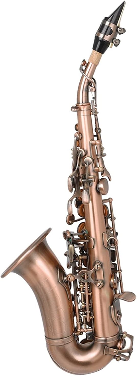 Sax Beginners Kit Red Antique Saxophone Saxophone Bb Key Wind Instrument with Case Sax Stand Cane Cloth Gloves Cleaning Brush Sax Strap Brush Wind Instrument