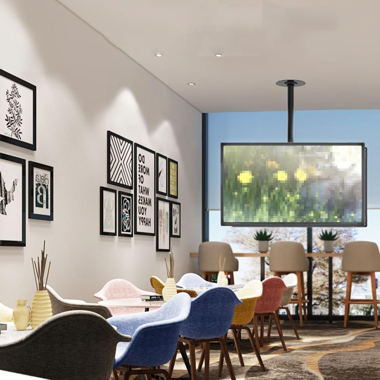 Monitor Mount,tv Wall Mount, Double Sided TV Mount Bracket - Tilt and Rotatable TV Stand, Fits 32-70 Inch TVs TV Mount, Height Adjustment Up and Down, No Disassembly