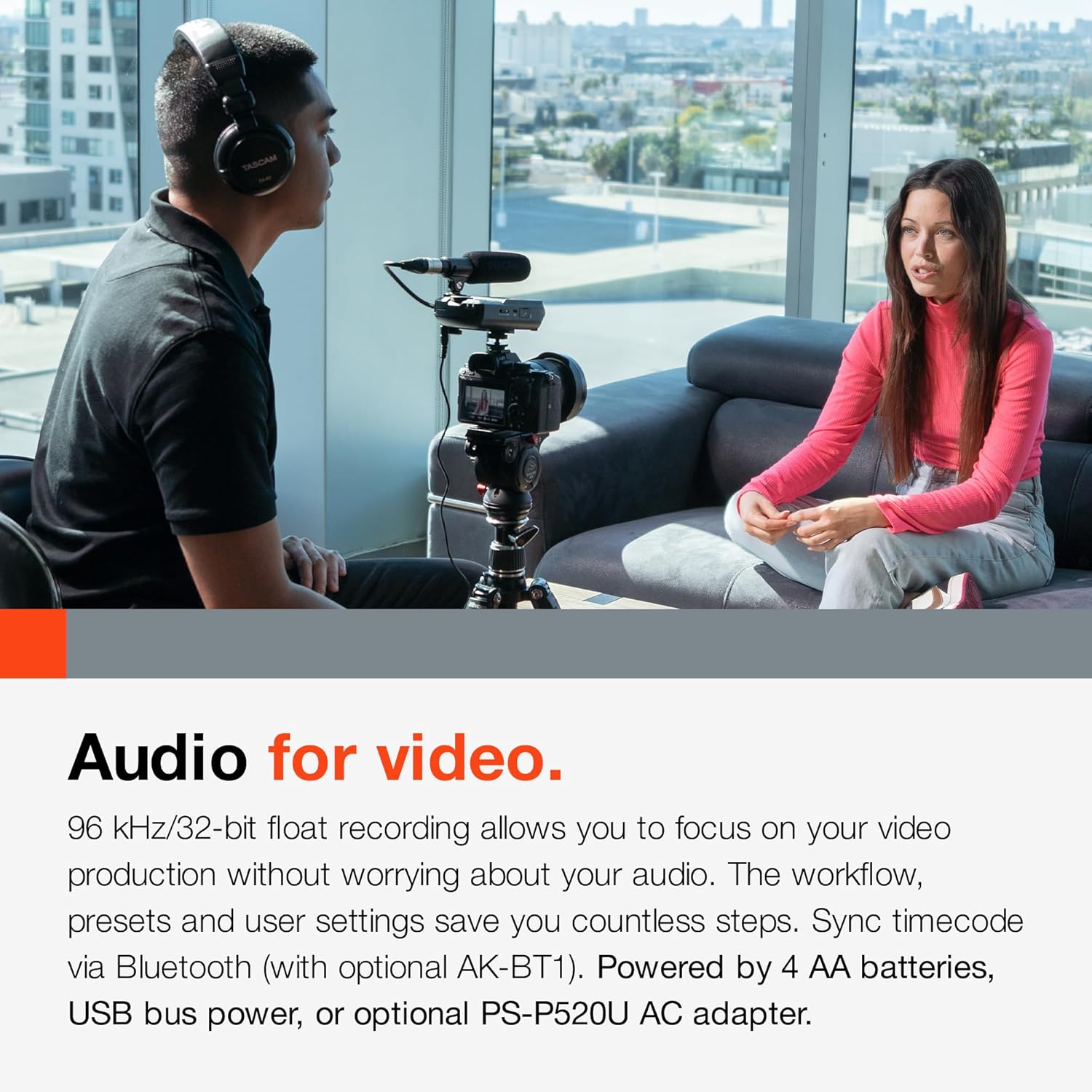 TASCAM Portacapture X6 32-bit Float Portable Audio Recorder, Field Recorder for Video, Music, Podcast, Voice, Podcasting