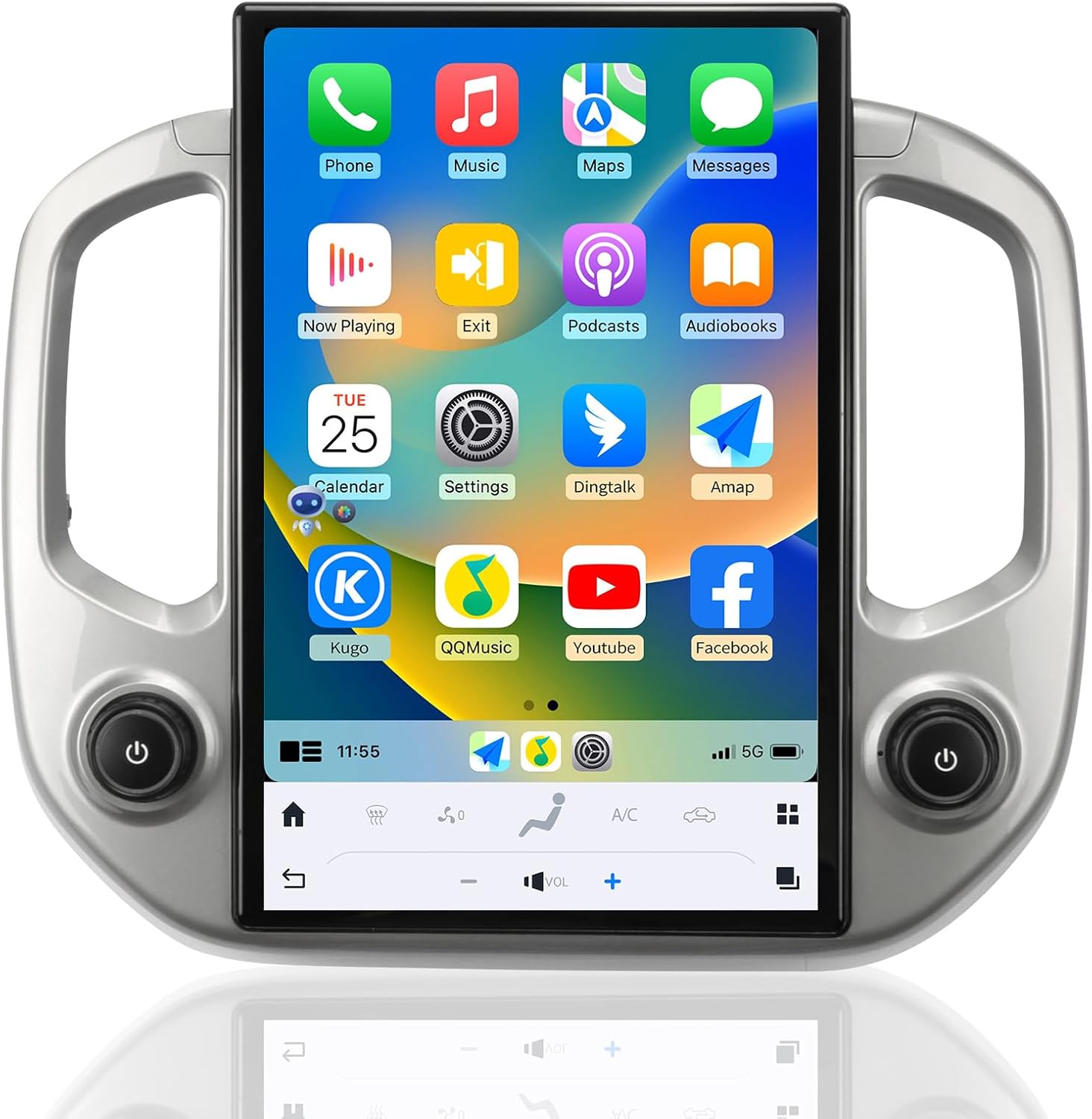 Qualcomm Car Radio Stereo for Chevrolet Colorado GMC Canyon 2015-2018 Replacement CarPlay Android Auto 14.4 Inch Vertical Screen Upgrade Tesla Style with DSP SWC Bluetooth Audio