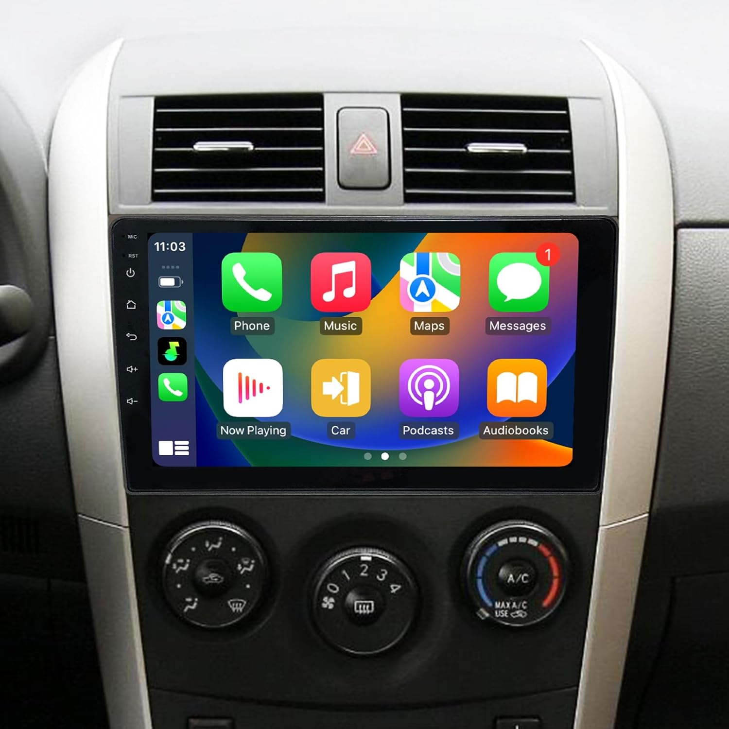 Stereo for Toyota Corolla Radio 2007 2008 2009 2010 2011 2012 2013 Android 14 Wireless Carplay & Android Auto 9 Inch Touch Screen Replacement Bluetooth WiFi GPS FM Backup Camera Head Unit