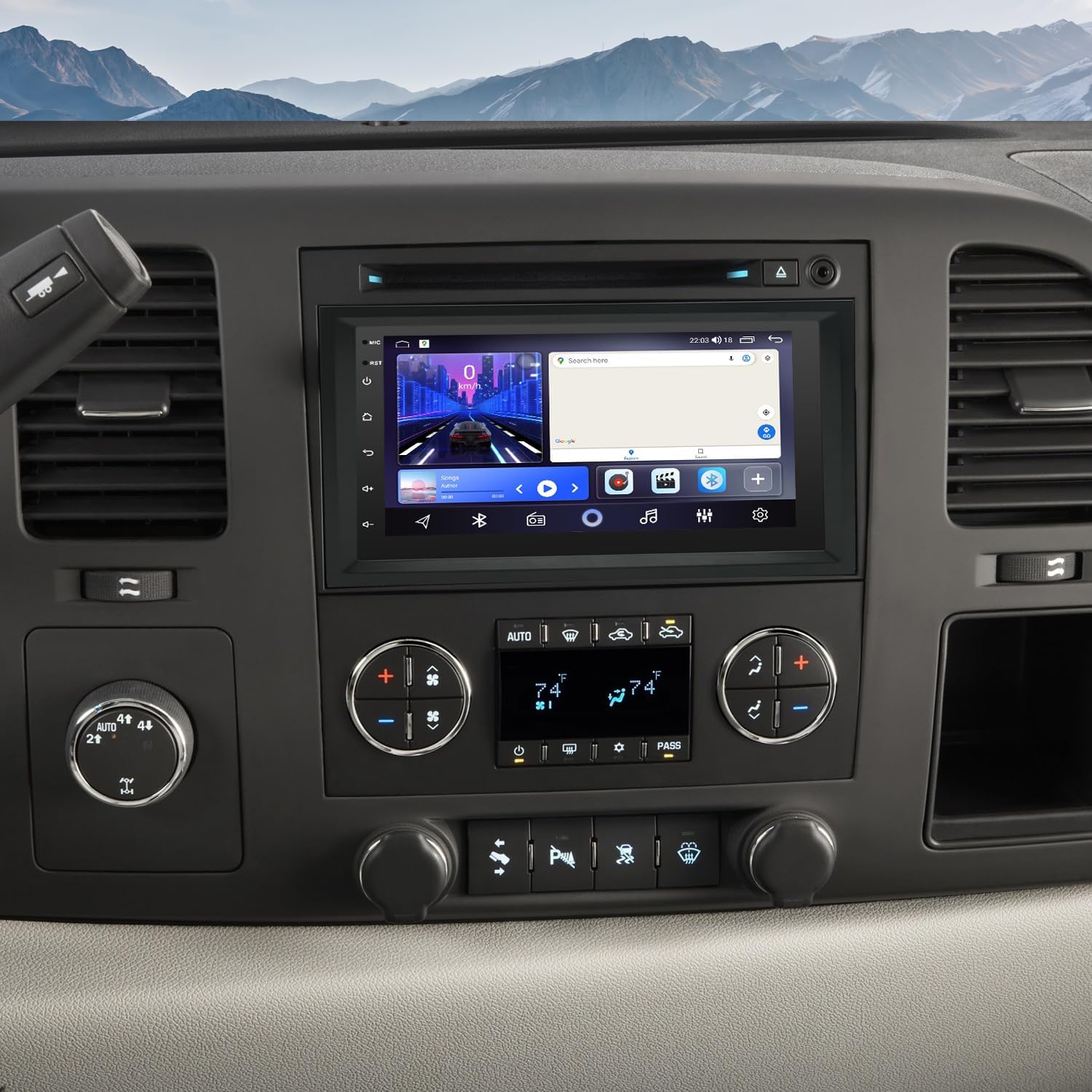 Android 13 Car Stereo Radio for Silverado 2007-2018 GMT900/K2XX, for Tahoe 2007-2014 7 Inch IPS Touch Screen Car Radio with Wireless Carplay/Android Auto/GPS/Bluetooth/Back-up Camera/FM/SWC, 4+64G