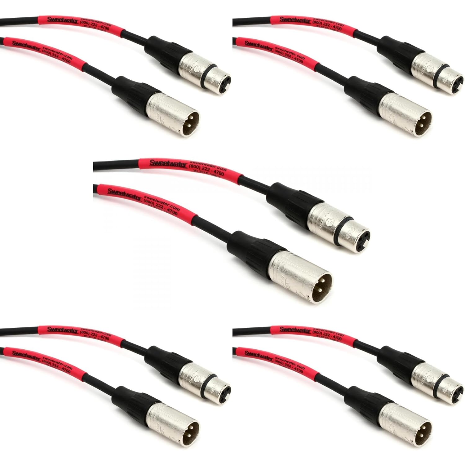 Pro Co EXMSS-10, 5-Pack Excellines Microphone Cable - 10 Feet