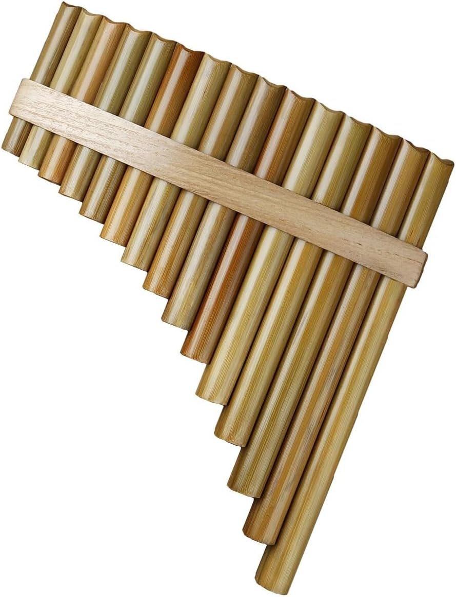 pan flute for beginners Handmade Pan Flute For Folk Musical Instruments Original Color Woodwind Instrument 15 Pipes (Color : Left)