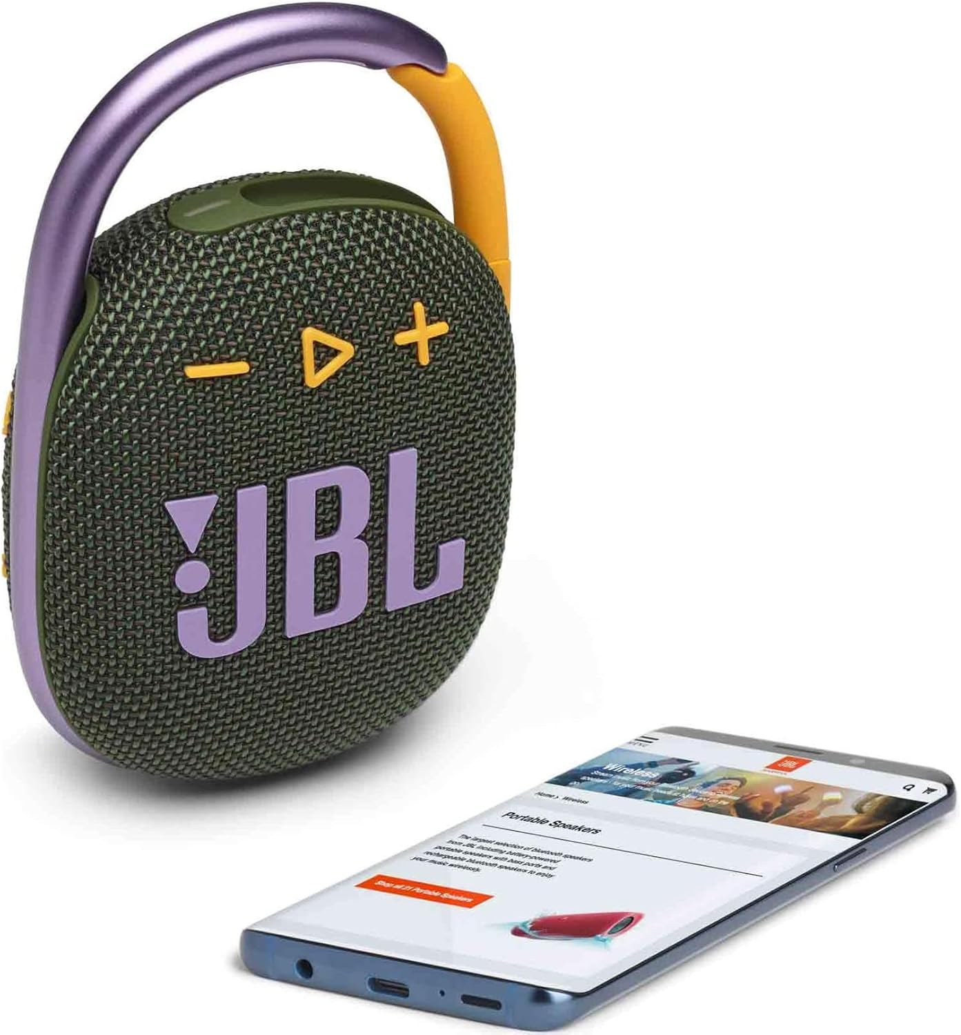 JBL 2 Pack Clip 4 Waterproof Wireless Audio Bluetooth Speaker Bundle (Green)