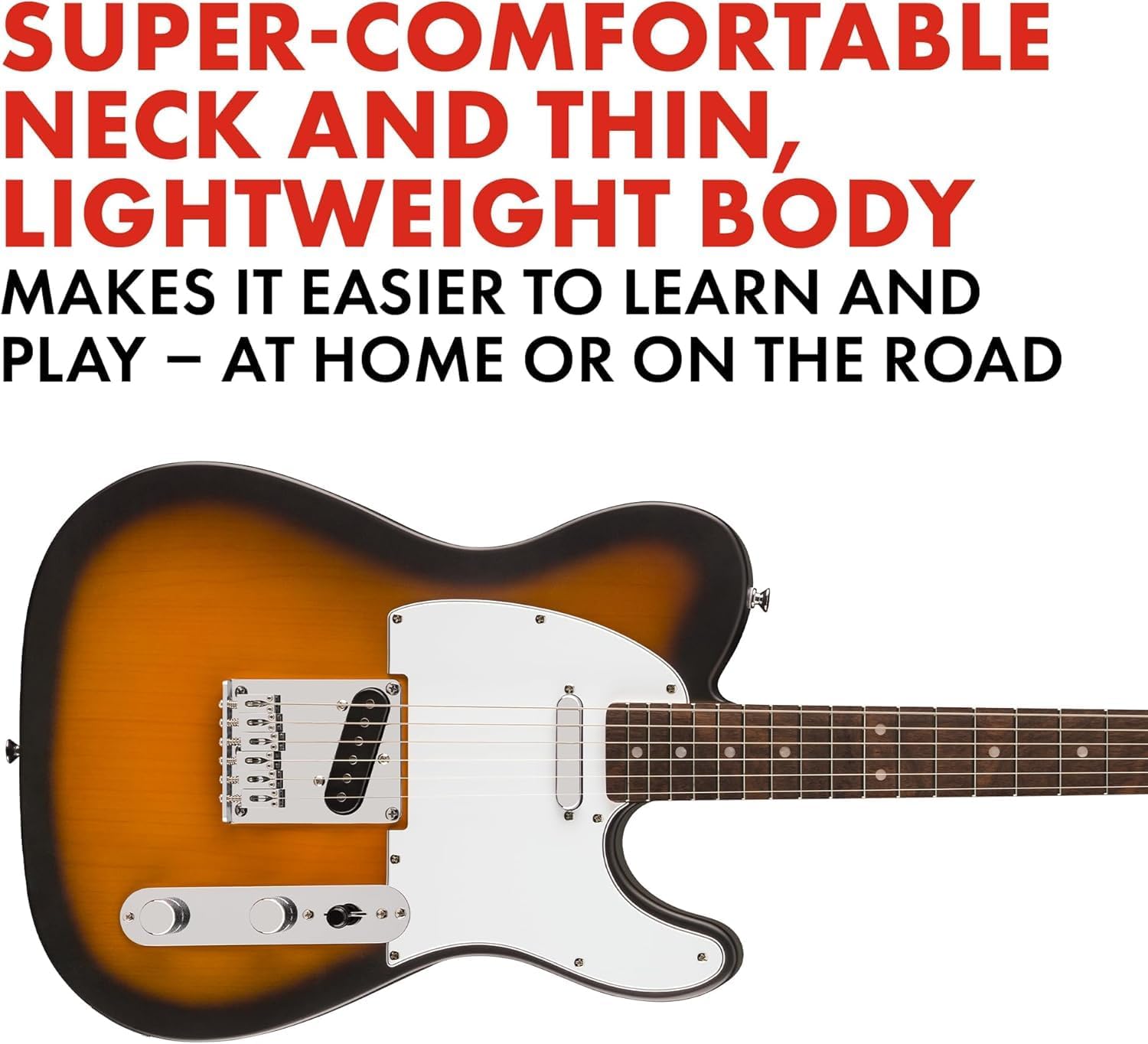 Fender Squier Debut Series Telecaster Electric Guitar, Beginner Guitar, 2-Year Warranty, Includes Free Lessons, 2-Color Sunburst with Satin Urethane Finish
