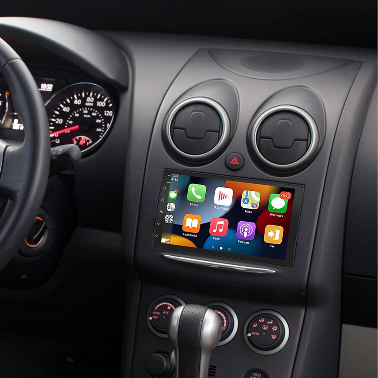 7-Inch Car Stereo Radio Compatible for Qashqai 2007-2011 for Frontier 2001-2011 for Juke 2010-2011, Android 13 Car Radio Wired with Carplay/Android Auto WiFi Bluetooth GPS Navigation 2+32G