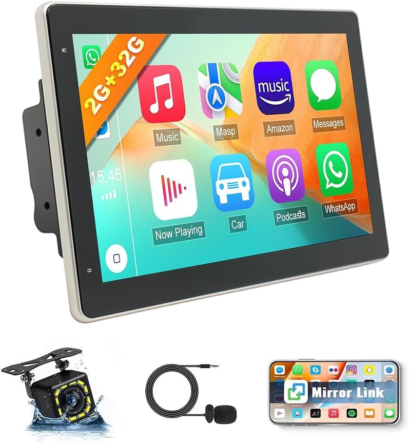 Android 13 Double Din Car Stereo for Ford Explorer 2000-2012 with 10'' Touchscreen,Wireless Carplay 2G+32G GPS FM/AM Bluetooth SWC Reverse Camera