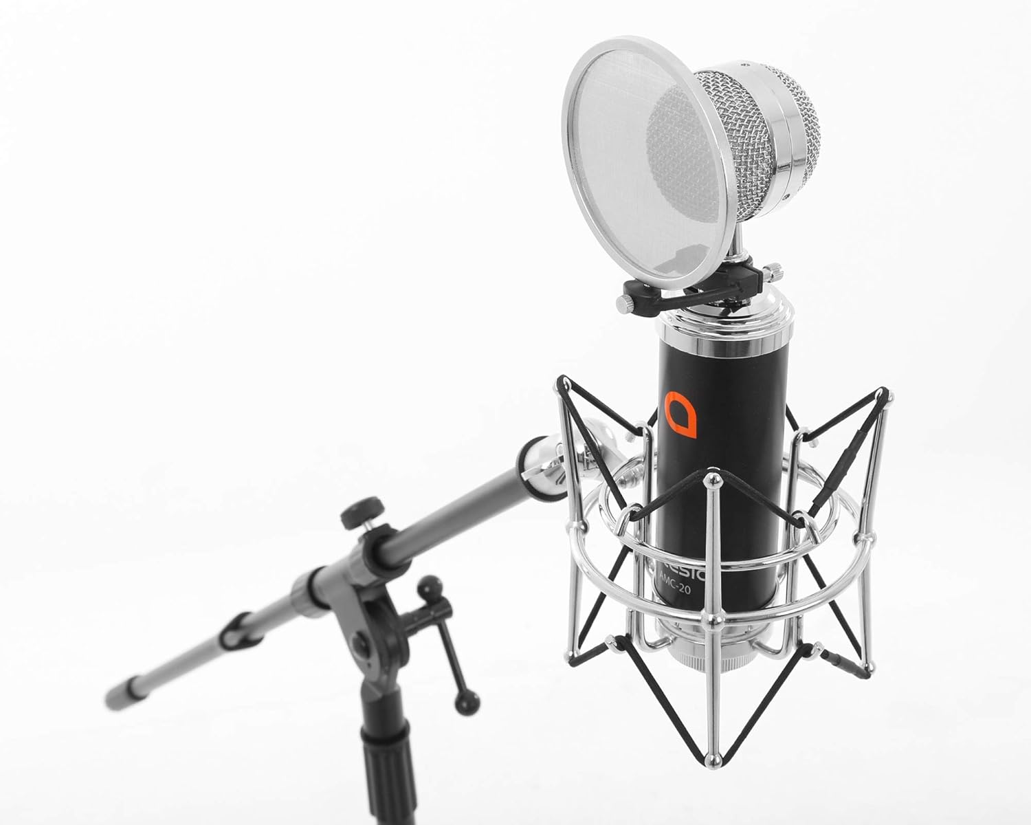 Artesia AMC-20 Studio Large-Diaphragm Condenser Microphone w/Shock Mount + Pop Filter & 8' XLR Cable