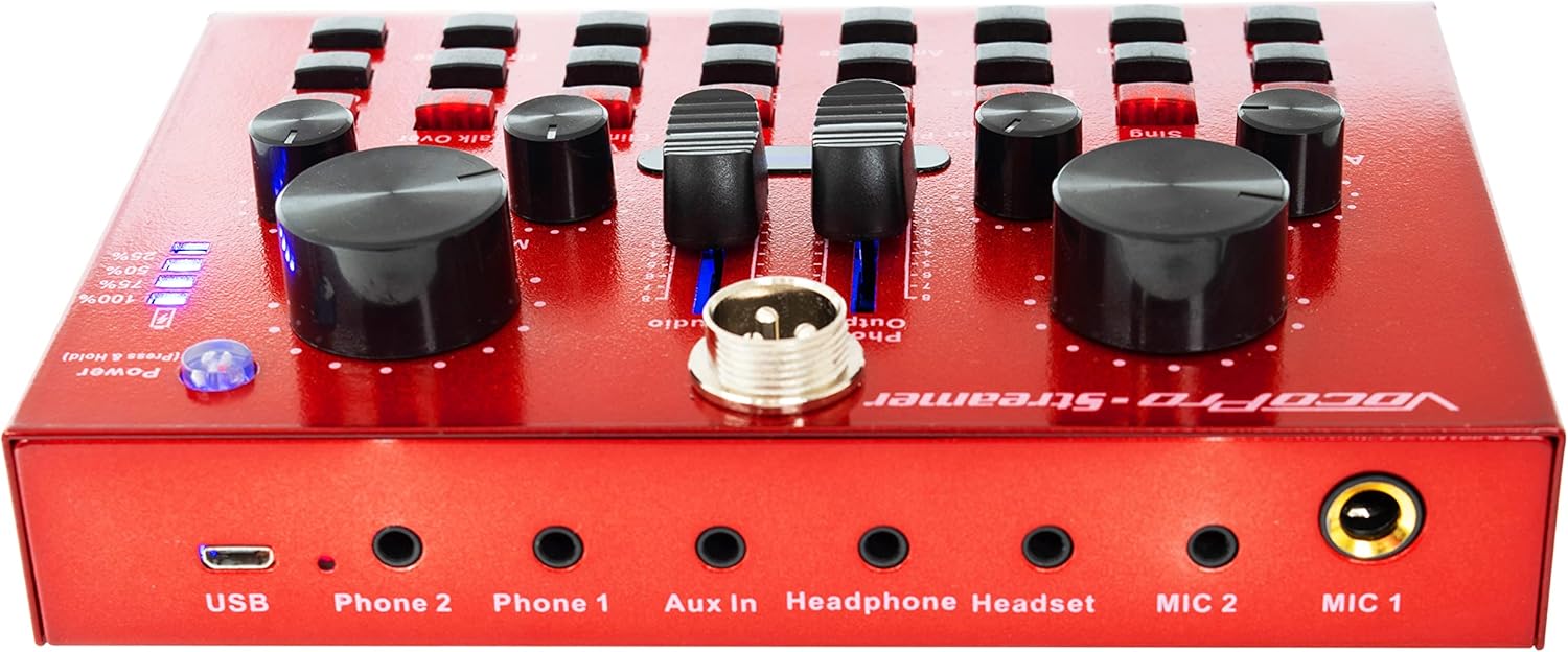 VocoPro Portable Studio, USB Audio Interface with Microphone and, Ring-Light for Recording and Streaming. (Streamer-Desktop-Vlog)