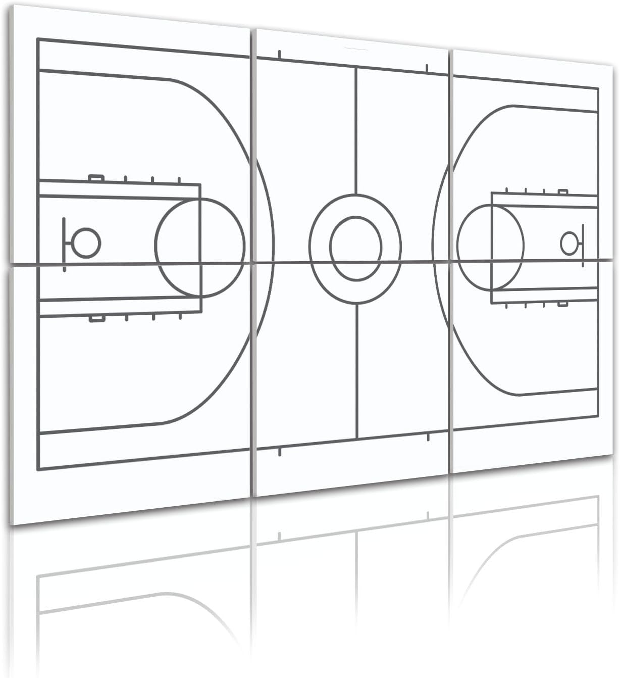 6 Pack Art Acoustic Panels Self Adhesive Basketball line area for sport game Decorative Soundproof Wall Panels Sound Absorbing Panel 48