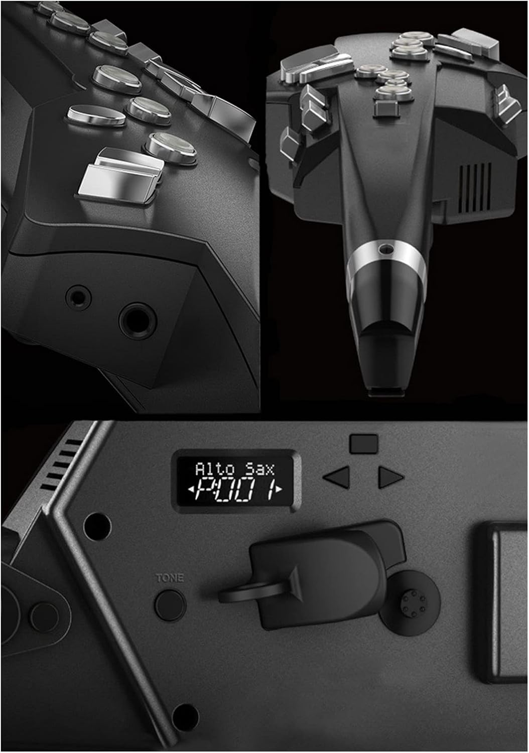 Electric Wind Instrument Electric Saxophone Self-Taught Performance Grade Wind Instrument Suitable for Adults Student Saxophone (Color : Black)