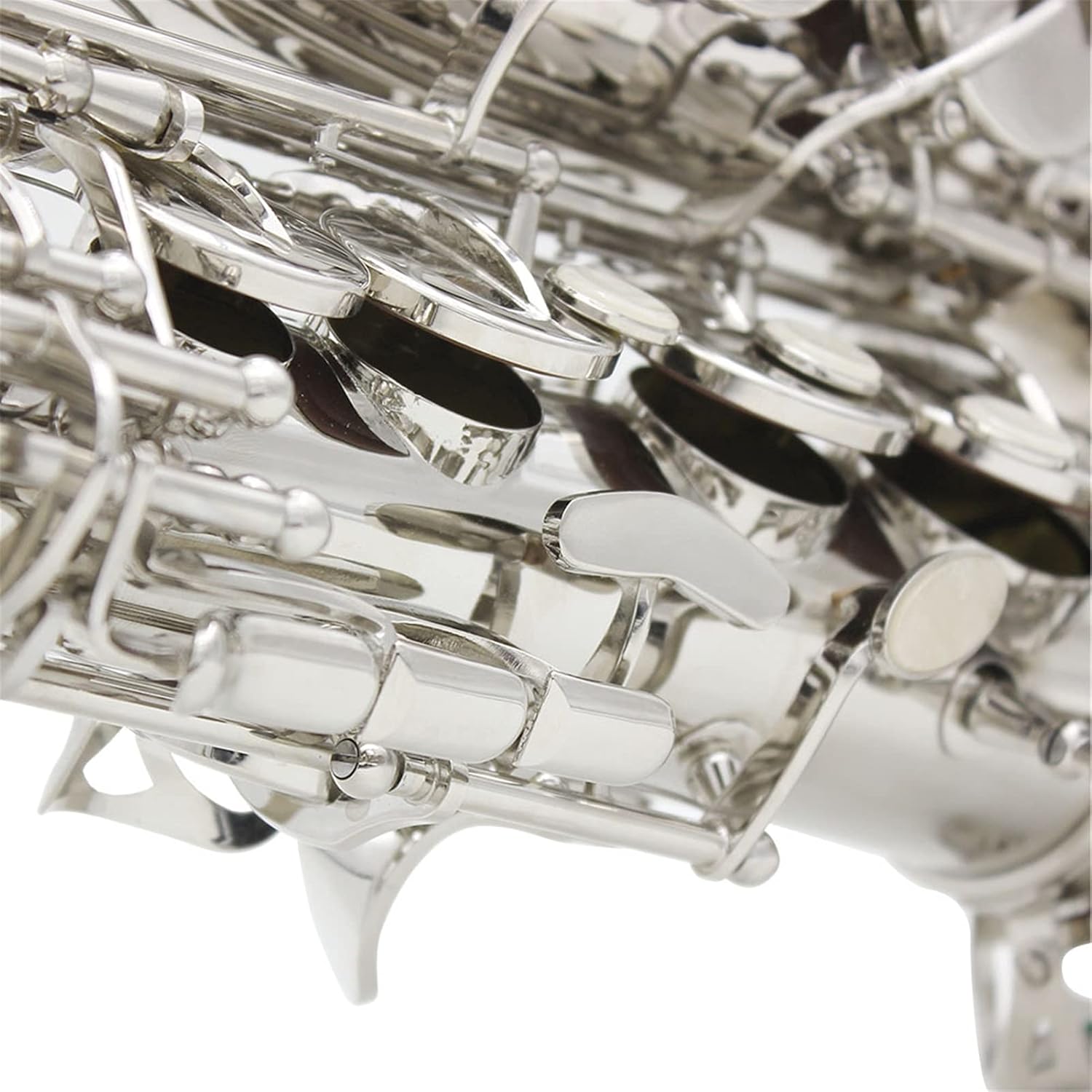 Wind Golden Silver E Flat Alto Saxophone for Beginners to Practice Professional Saxophone Student Saxophone (Color : Silver)