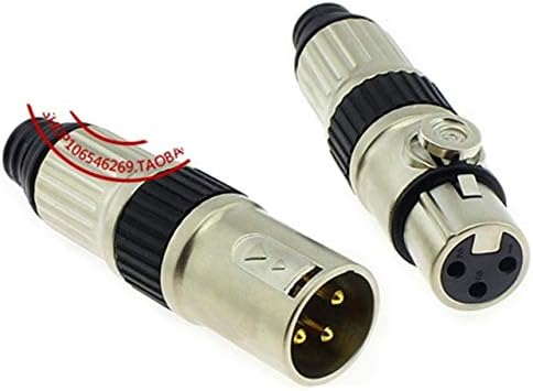 Davitu Electrical Equipments Supplies - 100pcs Microphone 3 Pin XLR Balance Connector Gold Plating Rome Male Female Copper XLR Plug - (Color: 10pairs)