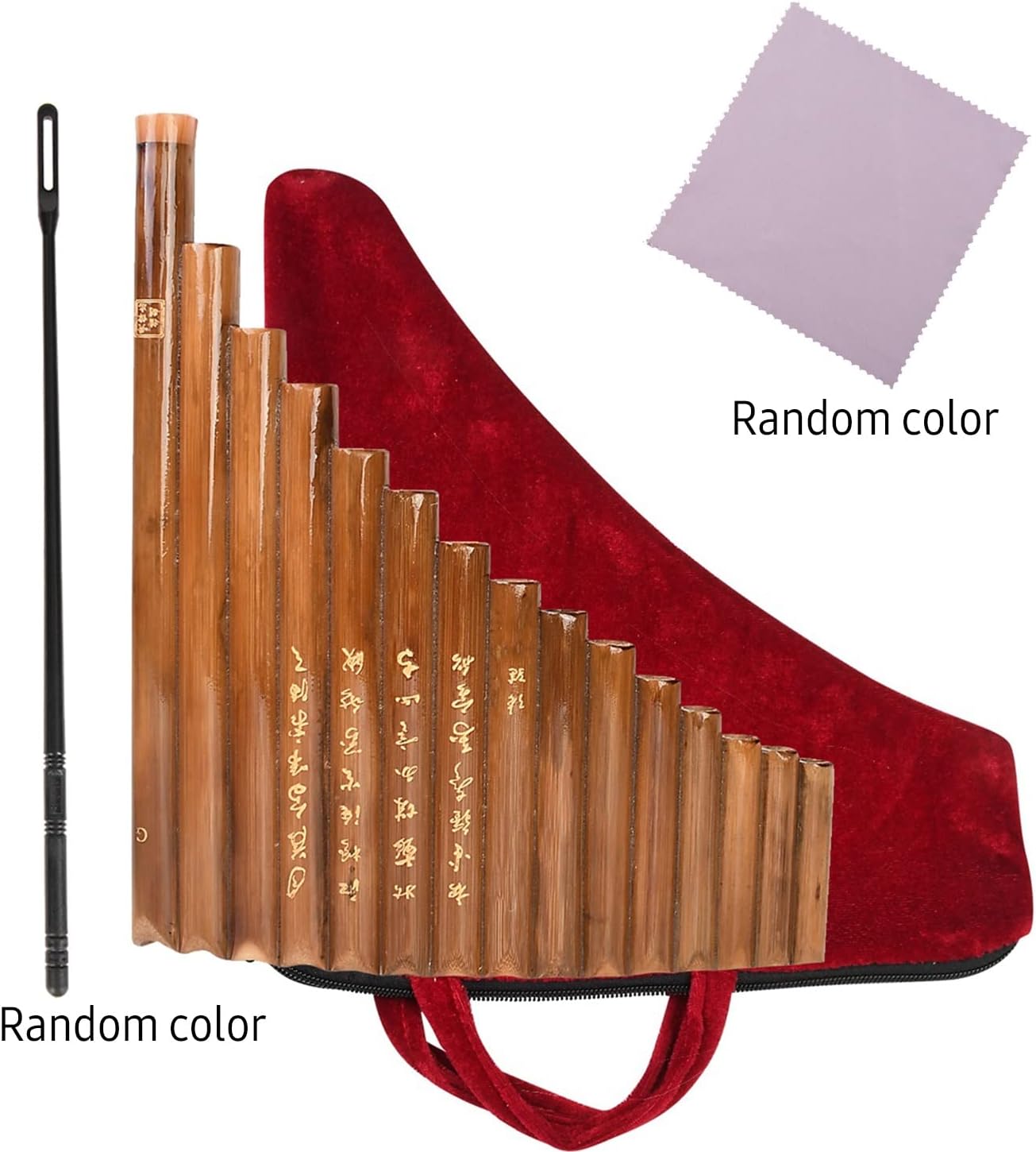 PanPipes Woodwind Instrument 15 Pipes G Key Pan Flute Set Natural Bamboo Wind Instrument Bamboo Panpipes