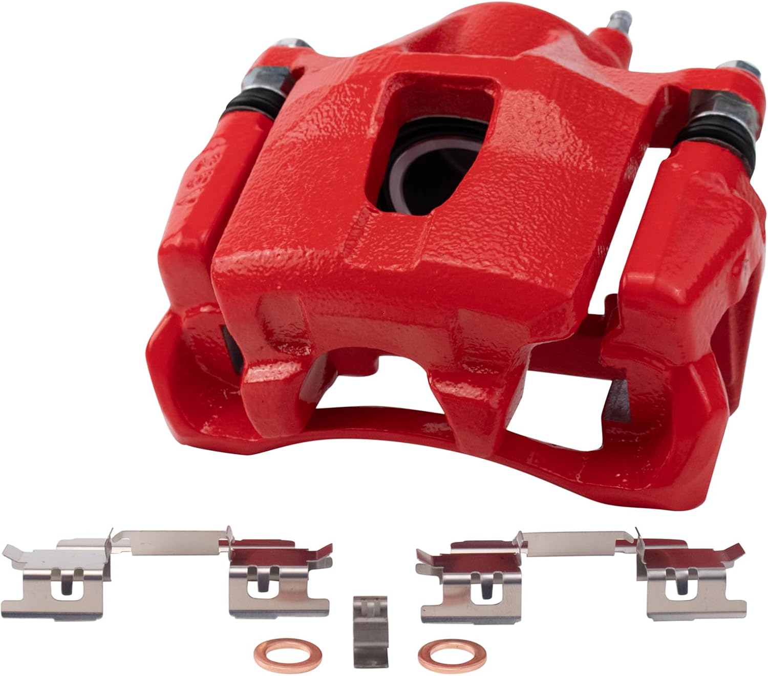 TRQ Front Left Brake Caliper w/Bracket Performance Red Drivers Side Compatible with 2005-2010 Scion tC 2000-2005 Toyota Celica