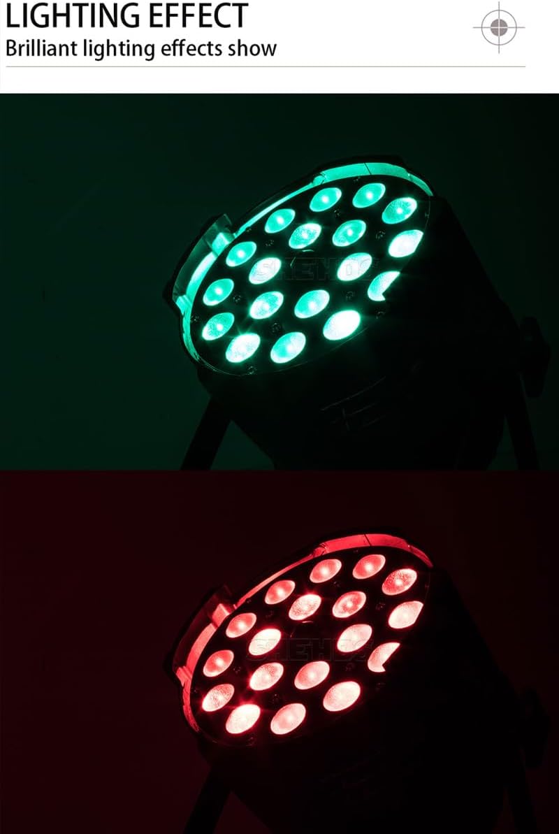 SHEHDS LED Par Lights 18x18W Zoom(14-45 Degree)/Wash/Strobe Effect Stage Light RGBWAP 6IN1 Uplights DMX512 Sound Activated RDM Function DJ Lights for Christmas Disco Club Party Dance Wedding Bar