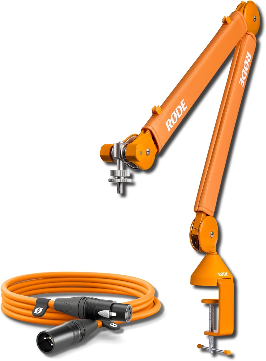 Rode PSA1+ Desk-Mounted Broadcast Microphone Boom Arm (Orange) with Orange Premium XLR Cable (3m)