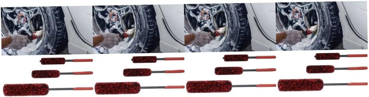 Alipis 12pcs Wheel Cleaning Brush Bendable Tire Detail Brushes for Cars Trucks and Suvs Sturdy and Design for Auto Detailing Flexible Reach for Rims and
