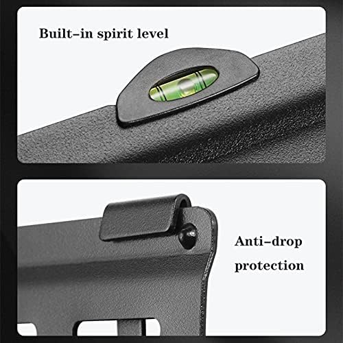 TV Wall BracketTV Stand with Bracket Low Profile Fixed TV Wall Mount Bracket for Most 37-90 Inch Flat Curved Screen TVs Steel Ultra Slim TV Mounting Bracket, Built-in Spirit Level TV Mount S