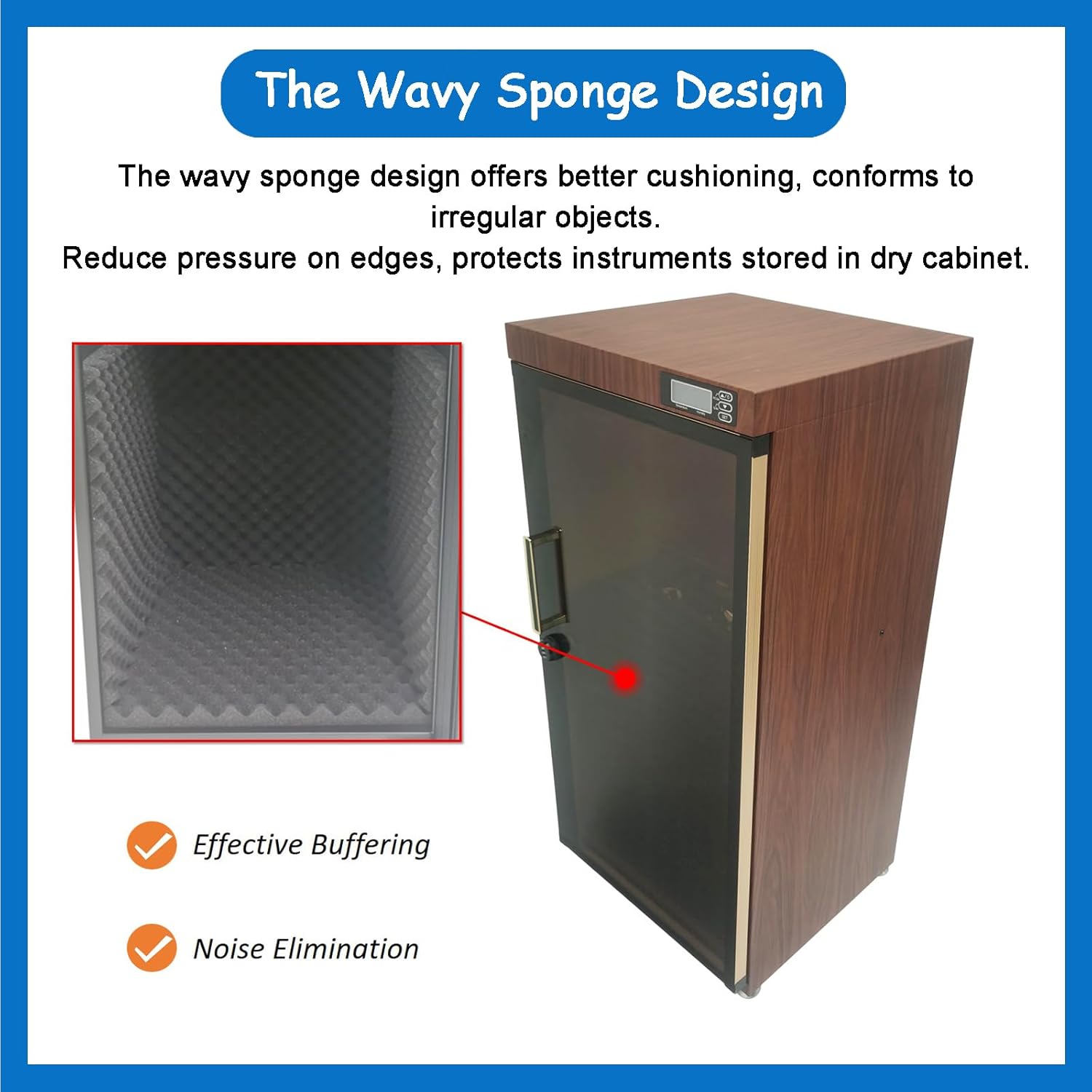 Musical Instrument Dehumidifying Dry Cabinet Electronic Storage Cabinet Dehumidifier with 35-60% RH Humidity Control, Mechanical Code Lock, Digital Control for Guitars, Bass, Violin, Erhu