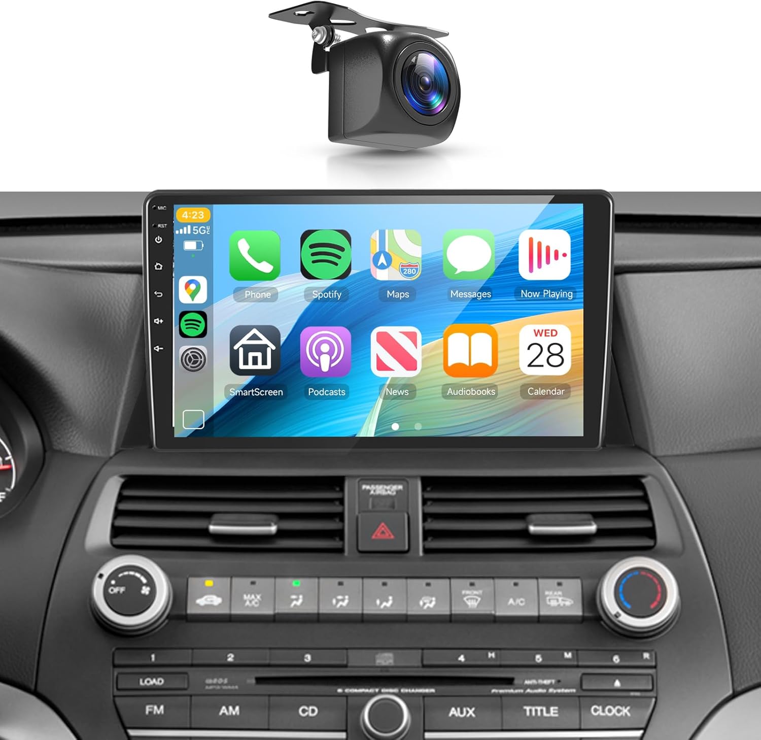 8Core 6+128G Car Stereo for Honda Accord 8th 2008-2013 Wireless Carplay Android Auto,10.1“ IPS Touch Screen Radio,Android/GPS/WiFi/32band DSP Audio/Bluetooth/SWC/Backup Camera for Honda Accord Radio