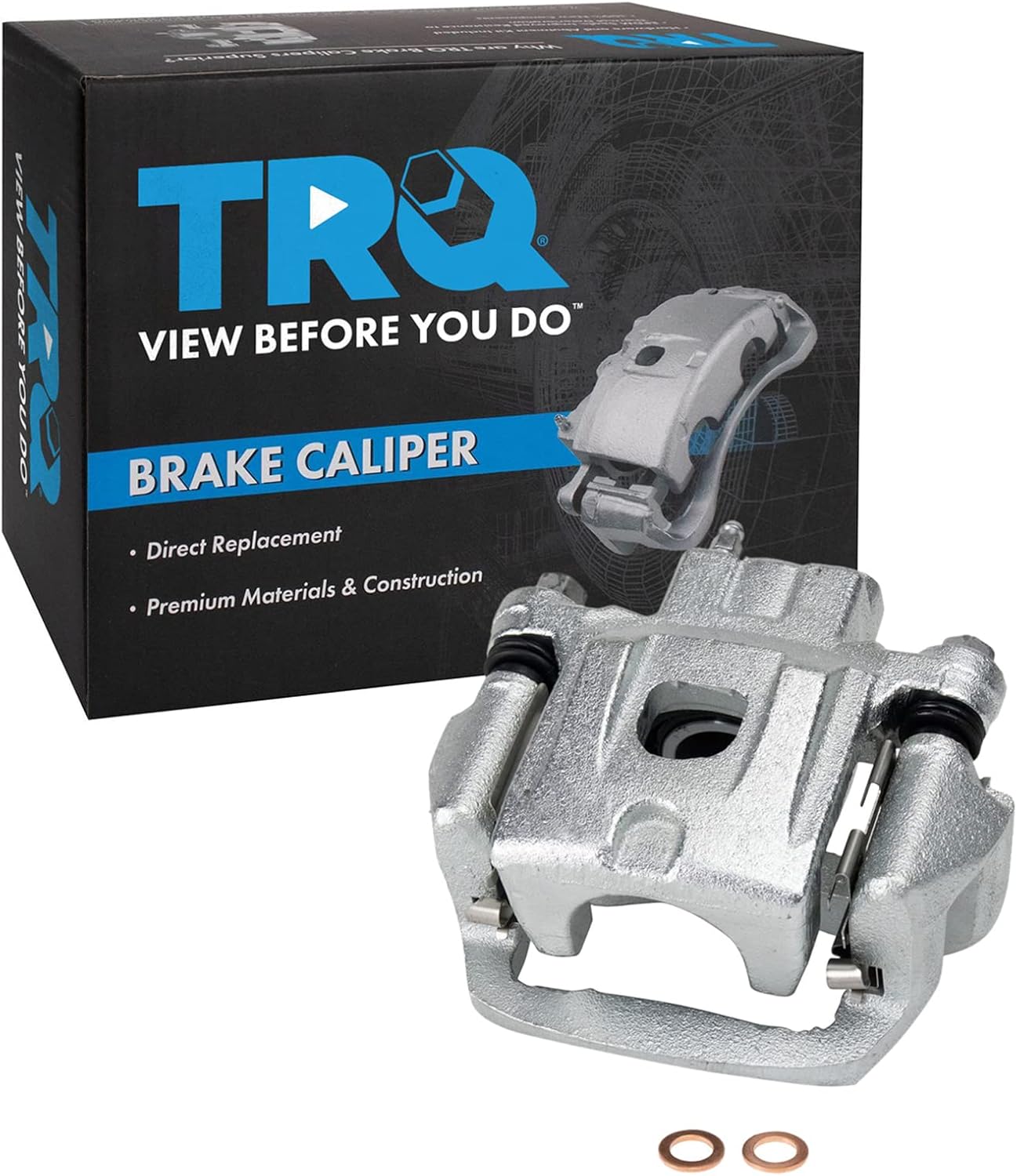 TRQ Rear Right Brake Caliper w/Bracket Passenger Side Compatible with 2004-2006 Lexus RX330 2007-2009 RX350 2006-2008 RX400h 2006-2007 Toyota Highlander