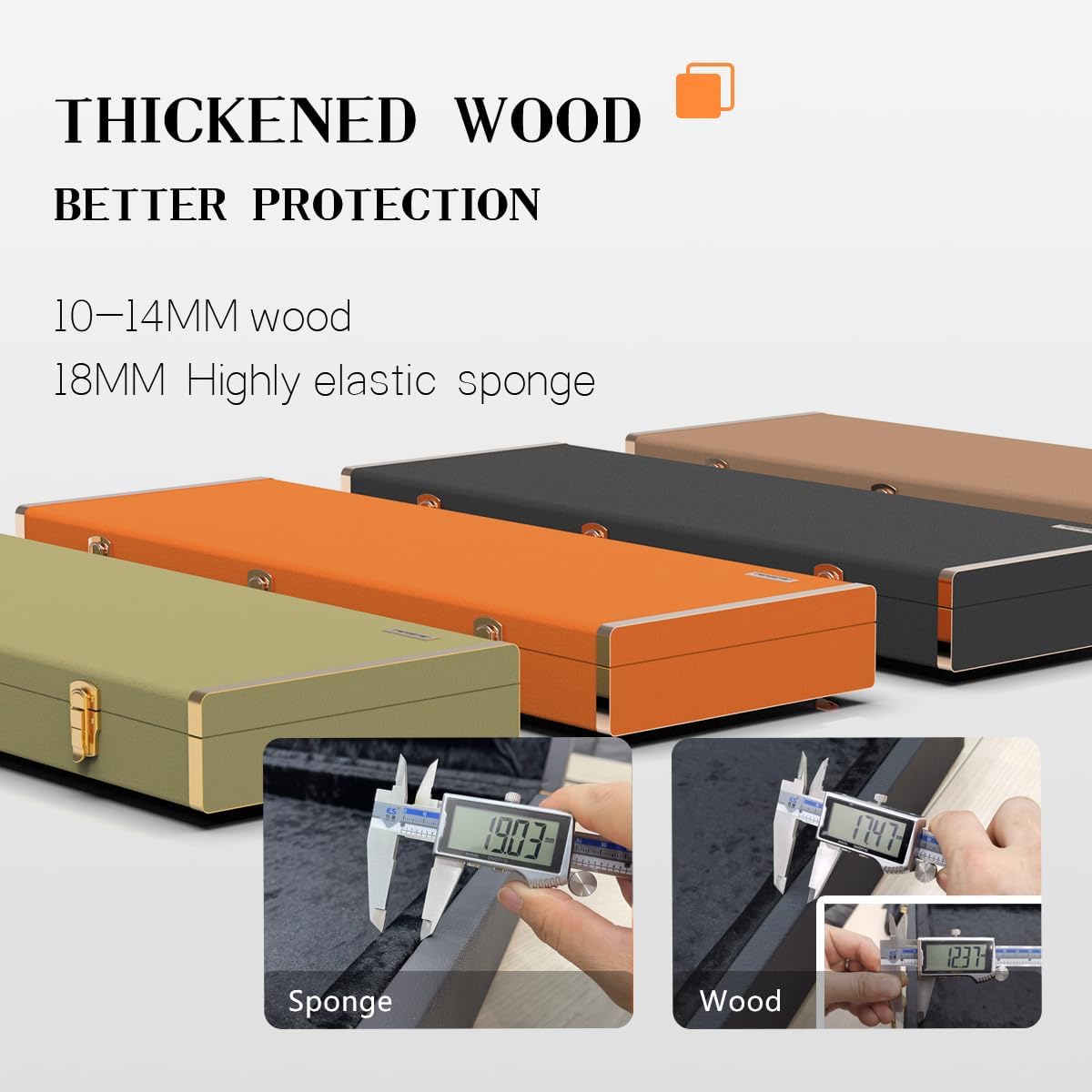 Electric Guitar Case Hard Case with Lock, For Fender Stratocaster/Telecaster and Standard Size Guitar, Interior AccessoryCompartment, Interior Plush Liner (Guitar case+multiple accessories, orange)