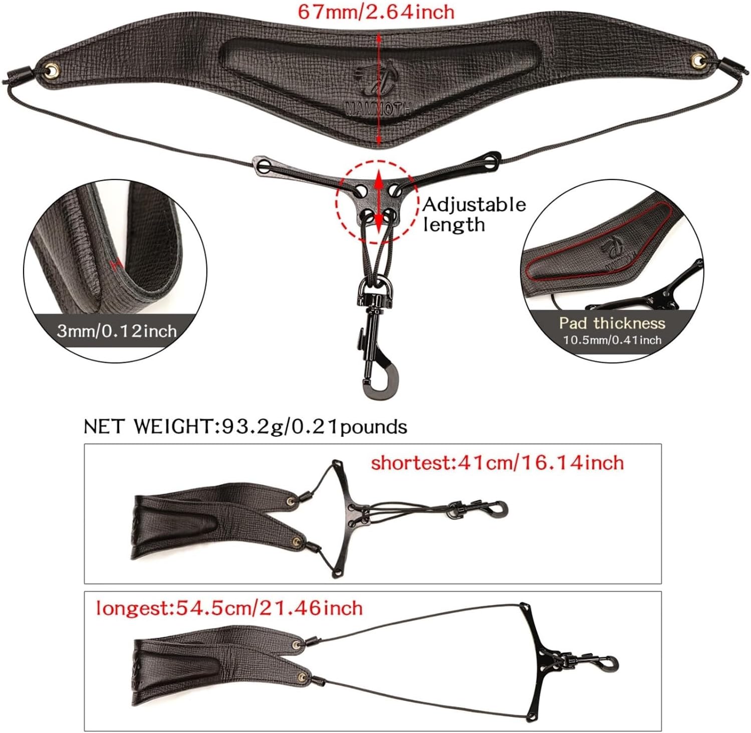 Saxophone Strap Alto Saxophone Electric Wind Instrument Strap Universal Cowhide Neck Strap For Adults saxophone accessories kit