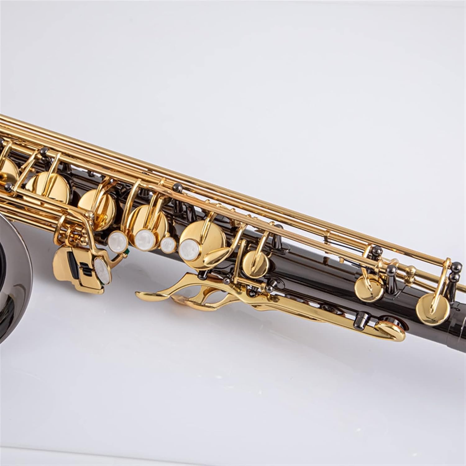 Bb Tenor Saxophone Brass Body Nickel Plated Golden Keys Woodwind Instrument