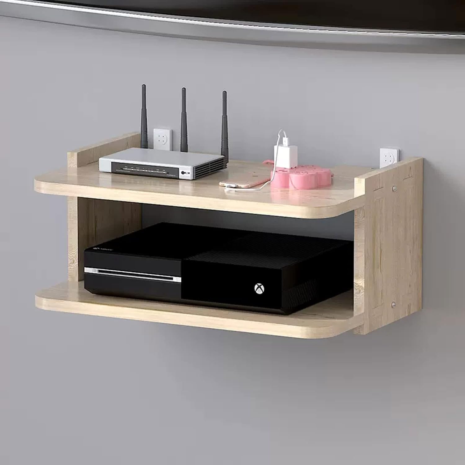 Wall Shelf Floating Shelf Wall mounted TV Shelf TV Stand TV Media Console Set-top box Router DVD projector Shelf Utility Shelve Gaming Shelf TV Wall Unit Decor Wall Mount Corner Shelves TV Board
