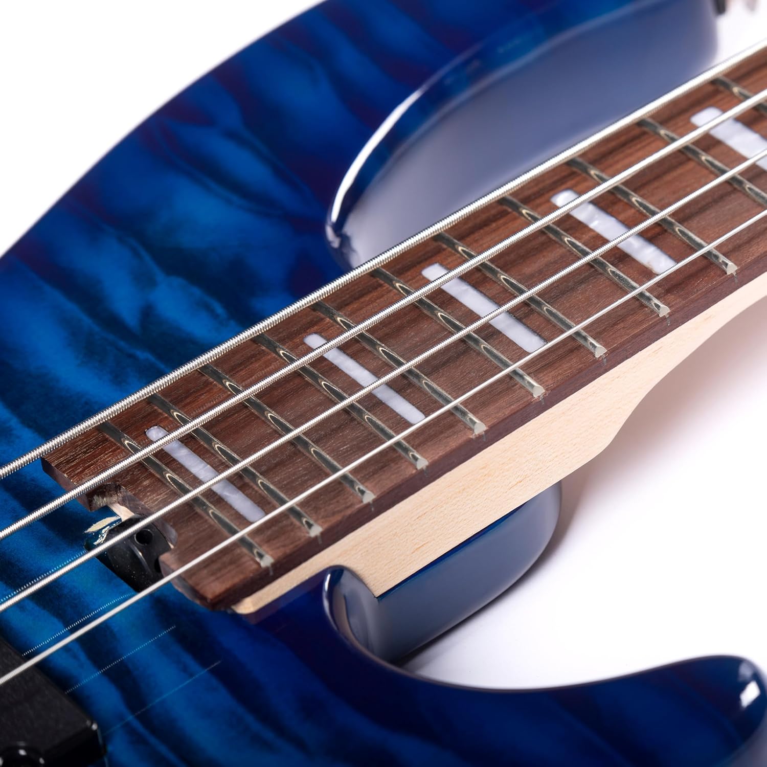 Grote GTBS-01 Electric Bass Guitar 4 String Maple Headstock Maple Neck Poplar Body (Blue)