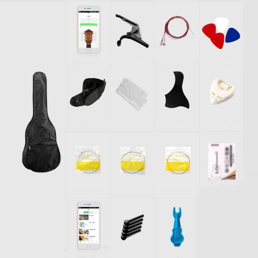 Full Size Guitar Acoustic Guitar 38 Inches Beginner Kit Youth Student Adult Practice Classical Guitar Portable Natural Musical Instrument Beginner Acoustic Guitar Starter Package Student G (D 38 inch)