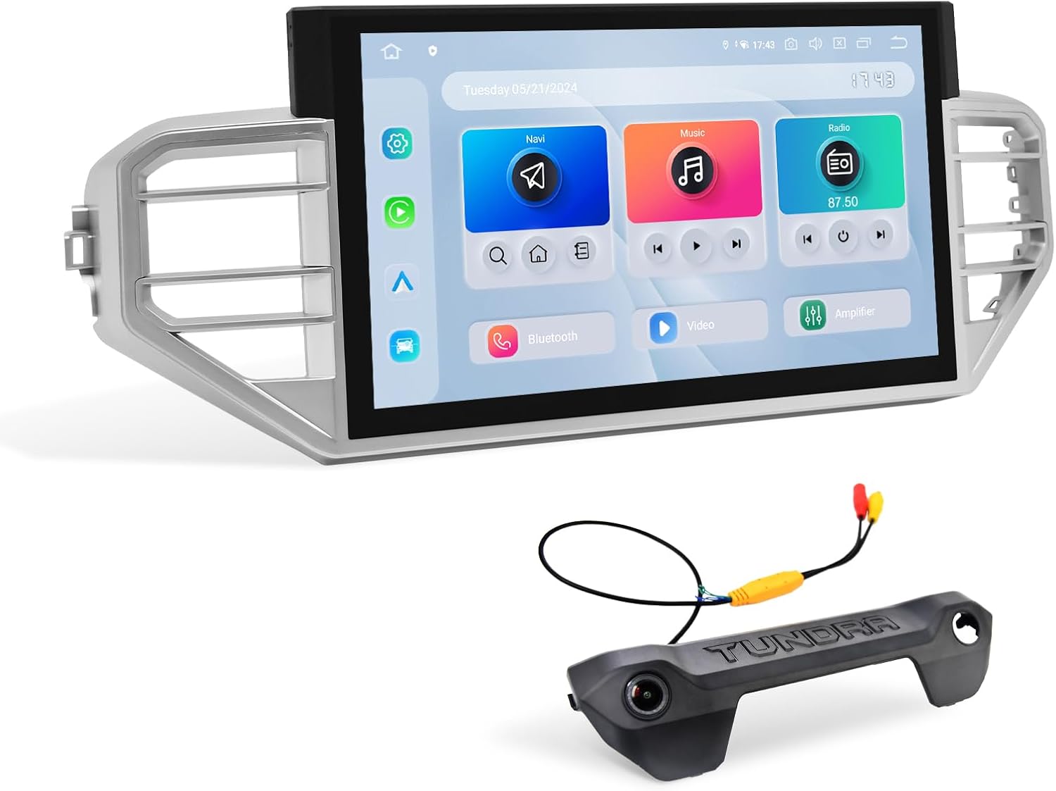 Dasaita 14 inch Screen Head Unit for Toyota Tundra 2022 2023 2024 2025, Wireless CarPlay Android Auto, 8G+256GB GPS Navigation, Plug & Play Off-Road Stereo, Andorid 13 System, FM/AM Radio, Silver