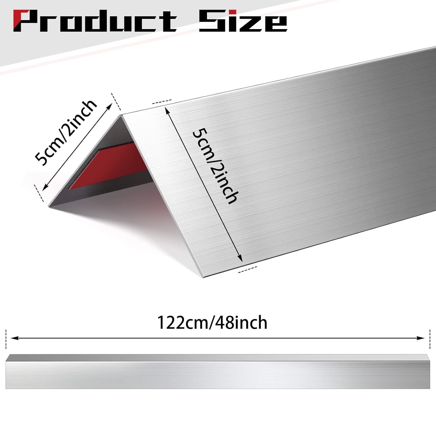 Therwen 10 Pieces Stainless Steel Corner Guards 48 Metal Wall Corner Protector Guard Protection (2 x 2 x 48 Inch)