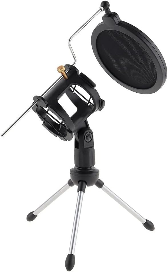 Desktop Universal Anti- Microphone Shock Mount Holder Tripod Stand Bracket