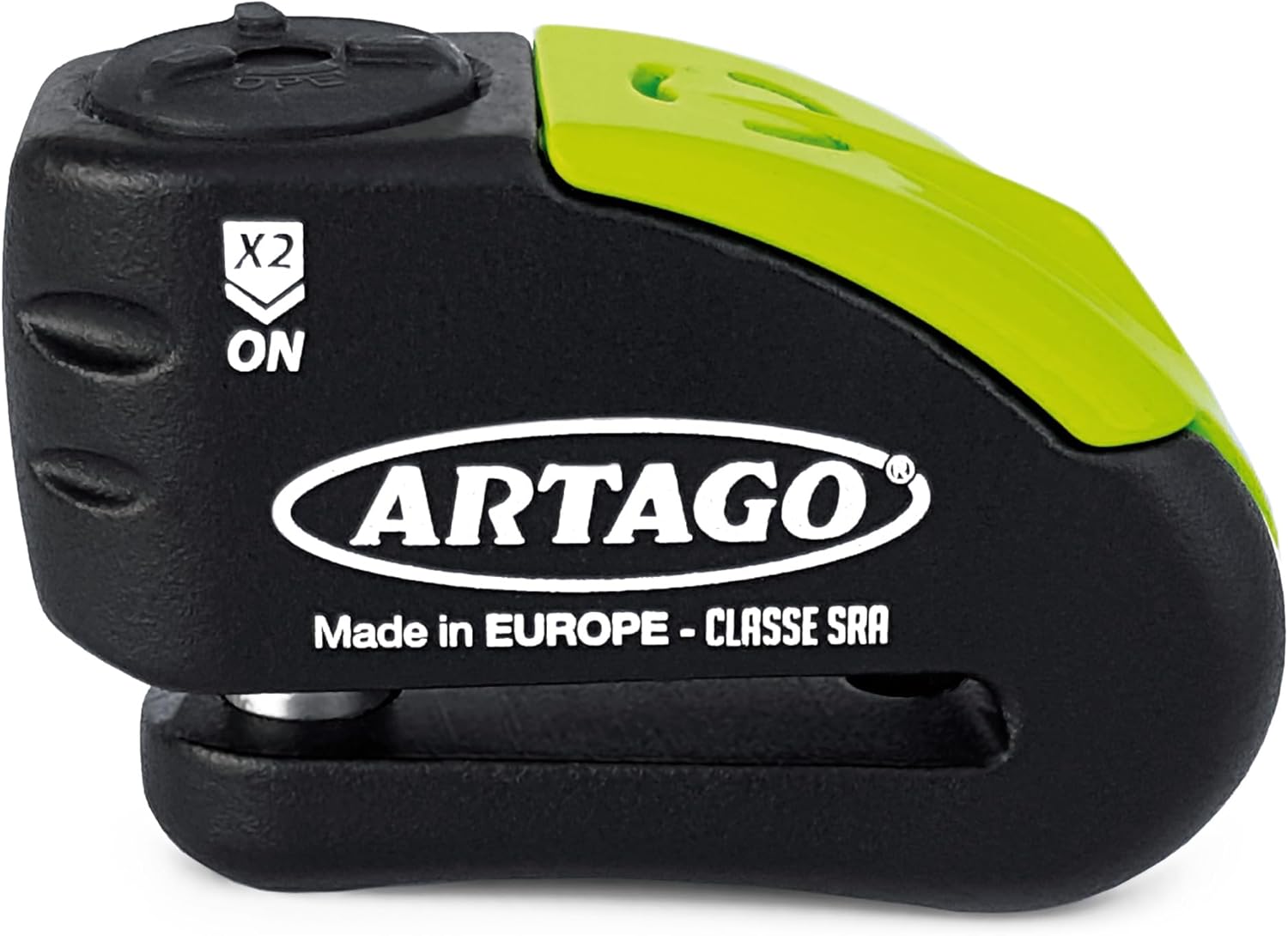 Artago 30X14 High-End Motorcycle Disc Lock with or Without Alarm, Don't Touch System 120dB, Sold Secure & SRA Approved, Disc 5mm Anti-Drill, 14mm Double Locking, Moto Anti Theft Wheel Brake Lock
