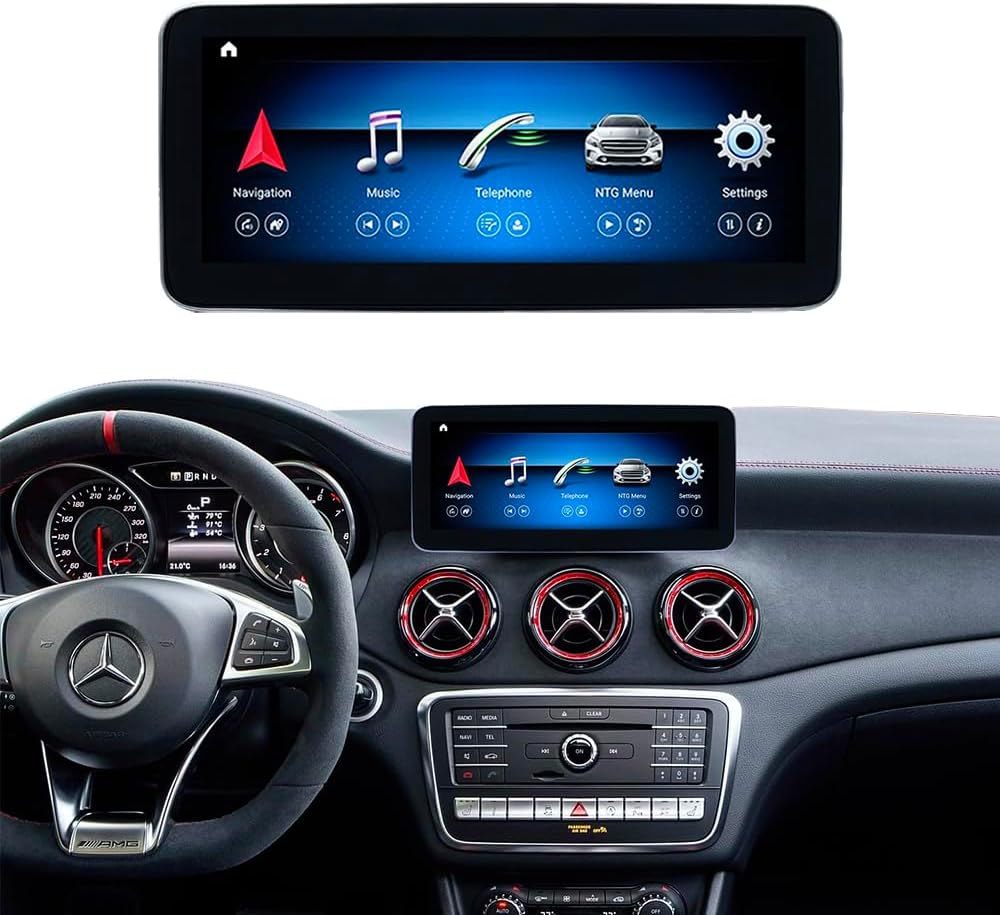 10.25 Inch Android Touch Screen 4GB RAM 64GB ROM Touch Screen for Mercedes Benz GLA CLA A Class X156 C117 from 2016 to 2018 NTG5.0 Support Wireless Carplay Global Weather OTA Upgrade
