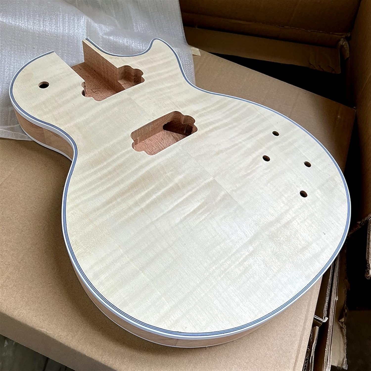 TSTS New DIY for LP Style Guitar Mahogany Body Unfinished Electric Guitar Kit All Parts Unfinished Electric Guitar Kit