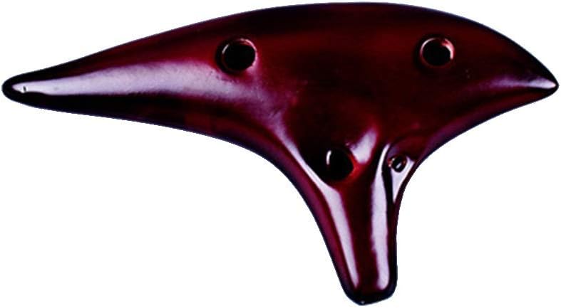 12 Holes Alto C for Beginner Musical Instrument Flute Hobbies Smoked Burn Woodwind Rhythm Ceramic Ocarina Porcelain