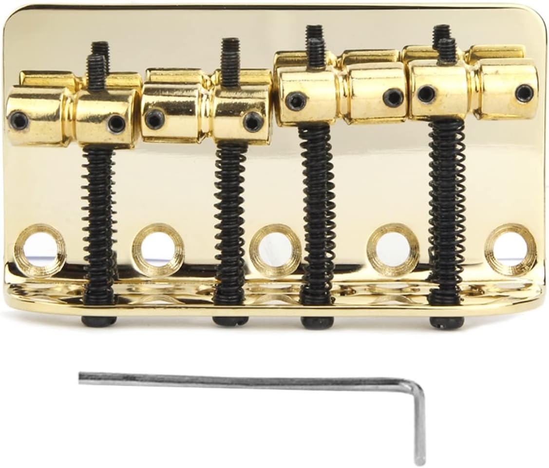 Guitar Bridge Vintage Bass Bridge 4 Strings for Electric Bass Guitar String Spacing 19mm (Color : Gold)