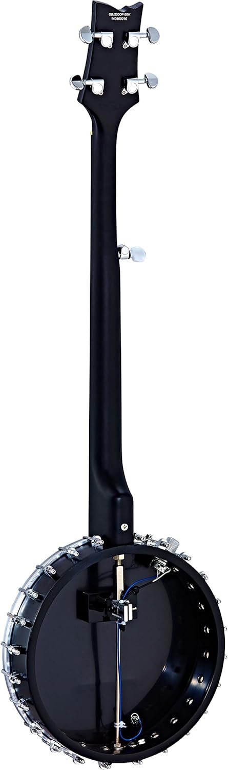 Ortega Guitars Raven Series 5-String Open Back Acoustic-Electric Banjo w/Bag, Right (OBJE250OP-SBK)