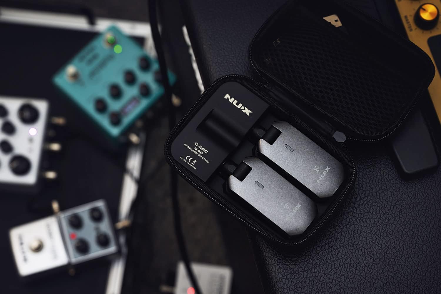 NUX C-5RC 5.8GHz Rechargeable Wireless Guitar System | 5.8GHz Auto-Pair, Portable Charging Case, Low Latency, Clear Audio for Electric Guitar, Bass & Ukulele