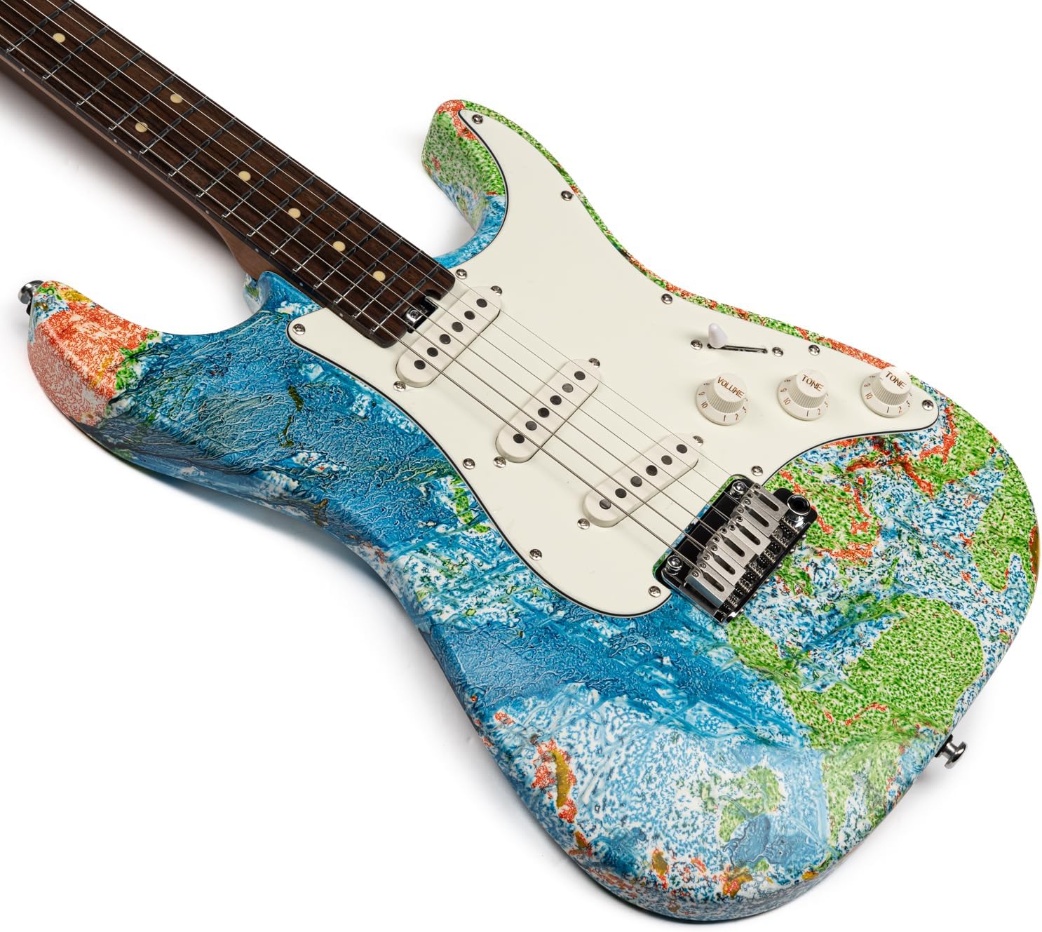 EART 6 String Solid-Body Electric Guitar NK-TCS-HLA Classic Tone with Roasted Mahogany Body,Handmade Lacquer Art,Right