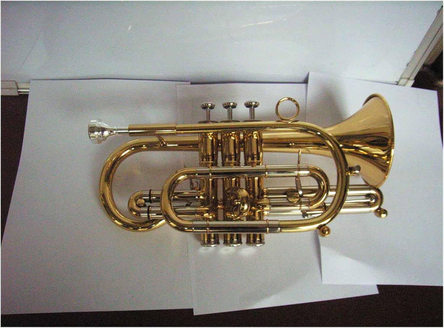 FLFL Student Trumpet Brass Body Gold Lacquer Finish Standard Bb Cornet