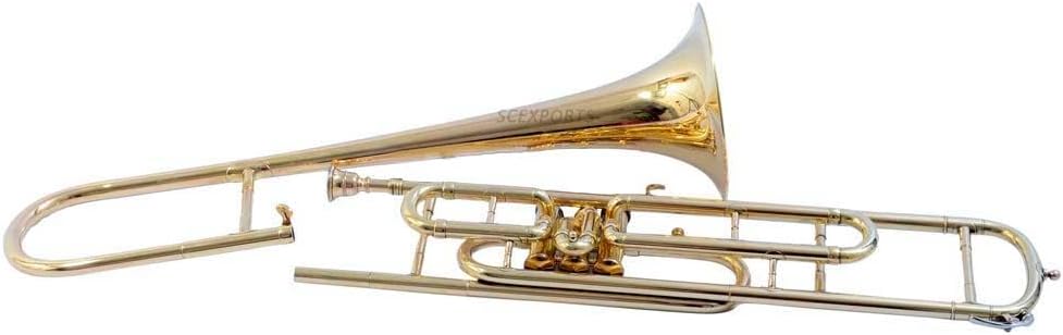 New Valve Trombone Key Bb With Free Hard Case & Mouthpiece (Golden)