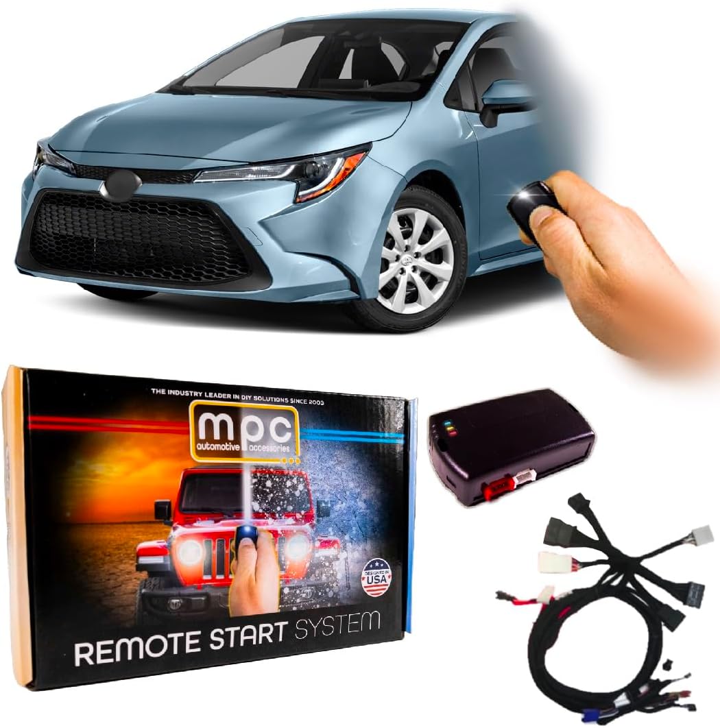 MPC Remote Activated Remote Starter Compatible with 2020-2022 Toyota Corolla |Hybrid| |Push to Start| with T-Harness - Firmware Preloaded - OEM Key Fob Activated