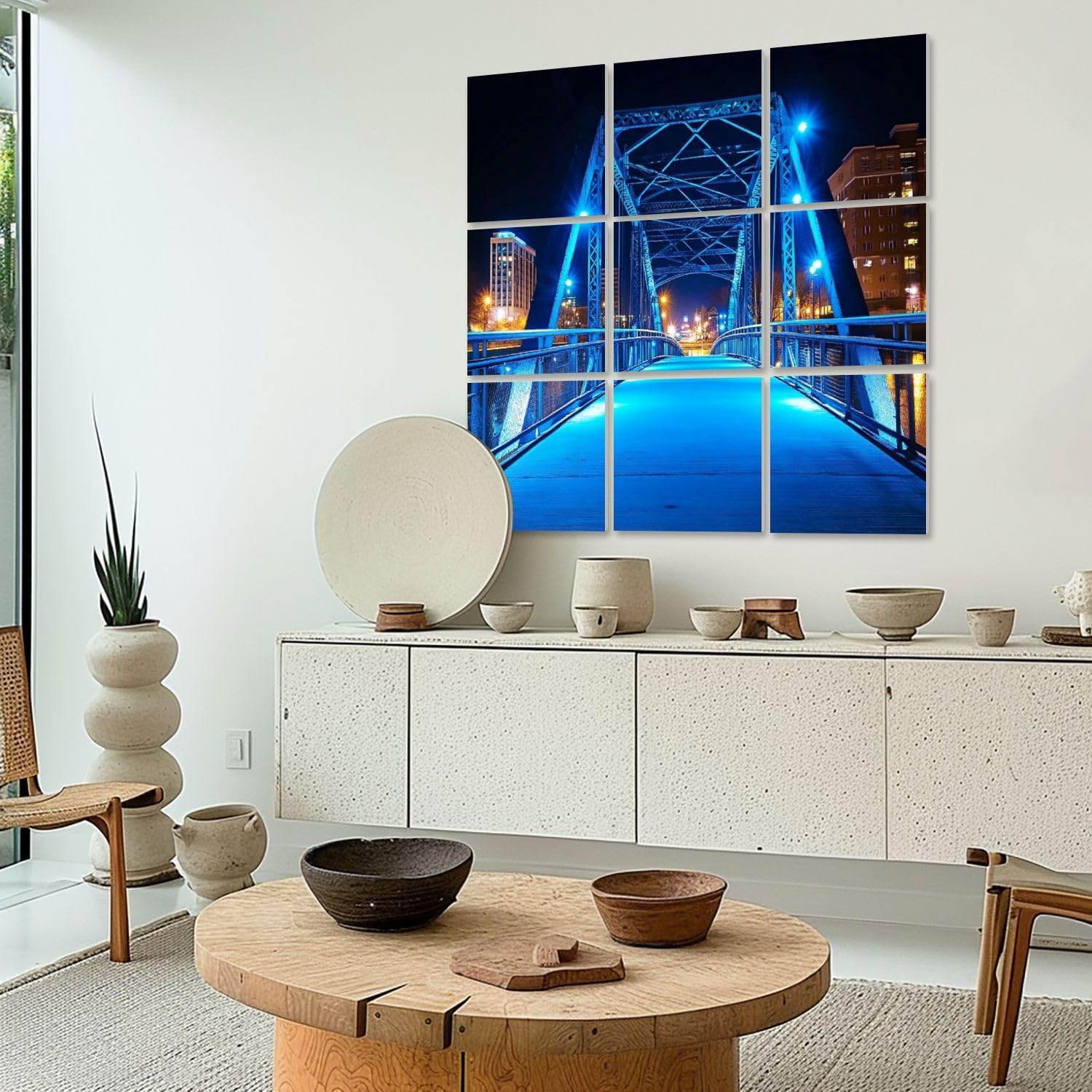 Art Acoustic Panels Self Adhesive Grand Rapids night 9 Packs Decorative Soundproof Wall Panels Large Sound Absorbing Panels for Home Office 60