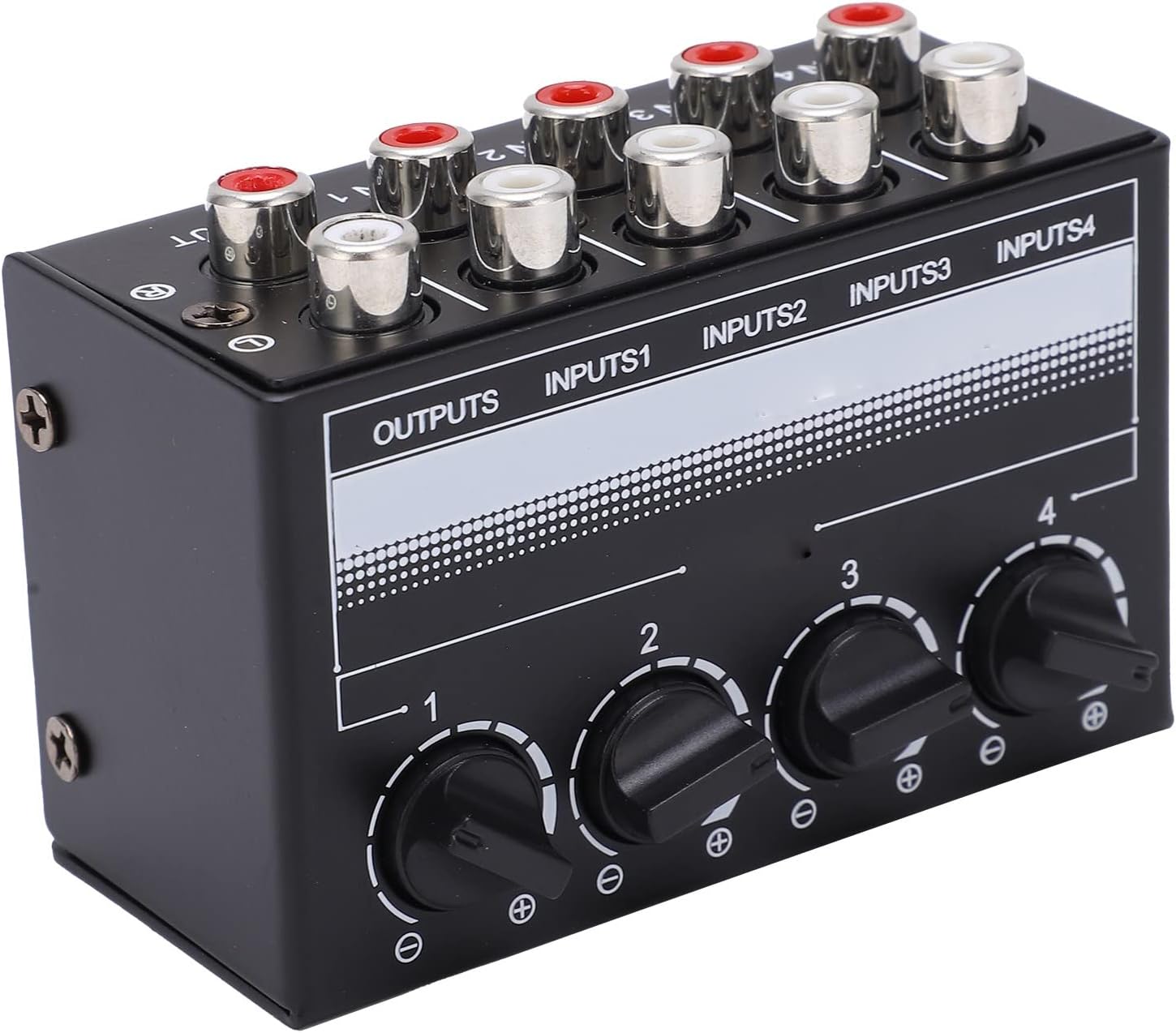 Zhong Stereo Mini Mixer Passive Audio Signal Controller 4 Channel Hub for Outdoor Performancemore Anti Interference Good Sound Quality, knvbn-555