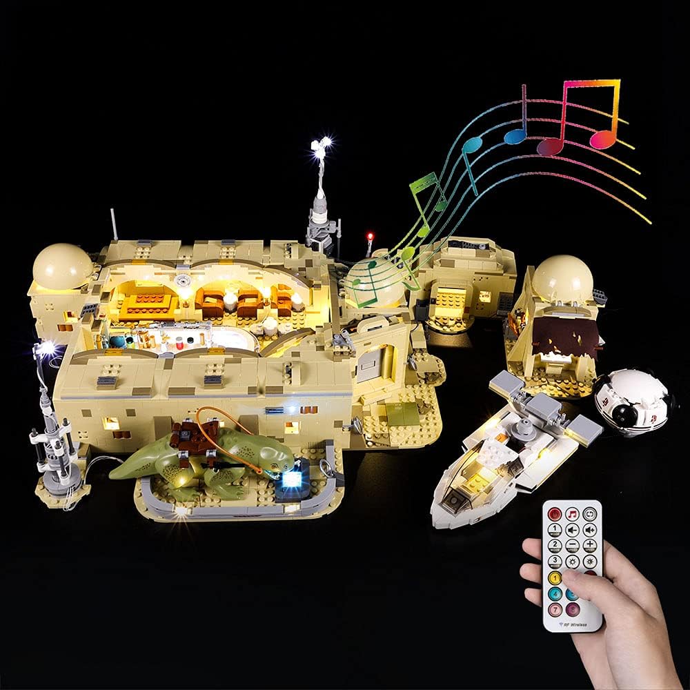 Kyglaring Led Lighting Kit for Mos Eisley Cantina -Light Sets Compatible with Lego 75290 Building Set- Not Include The Lego Set (RC Sound Version)